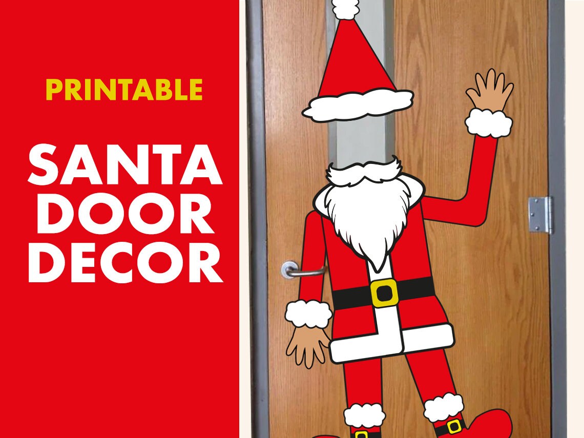 Santa Door Decor Kit || Christmas Bulletin Boards Kit | Christmas Bulletin Printable || Christmas Classroom Decor || December