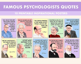 Famous Psychologists Printable Posters || 10 Iconic Psychologists Quote Posters for Classroom Pastel || Psychology Classroom Decor Wall Art