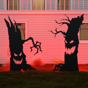 Evil Trees Halloween Template Printable || 8ft Trace And Cut Halloween Silhouette || Outdoor Halloween Stencils Yard Decor Halloween Tree