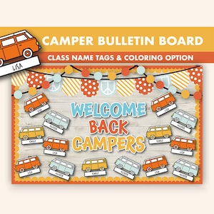Back to School Bulletin Board Kit || VW Camper Bulletin Boards Digital || September Bulletin Board Printable | Welcome Back Classroom Decor
