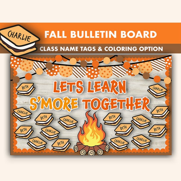 Smores Bulletin Board Kit || Fall Bulletin Boards Digital | Fall Bulletin Printable || Thanksgiving Classroom Decor || November