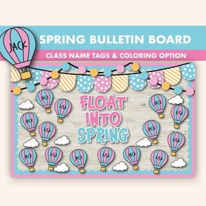 Hot Air Balloon Bulletin Board Kit || Spring Bulletin Boards Digital || April Bulletin Board Printable || Spring Classroom Decor