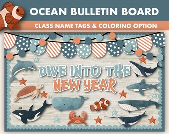 Back to School Bulletin Board Kit || New Year Bulletin Boards || September Bulletin Board Printable || Welcome Back Classroom Decor || Sea