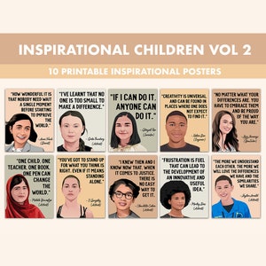 Inspirierende Kinder Vol.2 Zitate zum Ausdrucken || 10 Inspiration Kinder Poster für das Klassenzimmer Dekor Boho | Inspirierende Jugendliche