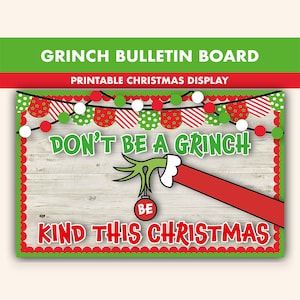Grinch Bulletin Board Kit || Christmas Bulletin Boards Digital | Christmas Bulletin Printable || Christmas Classroom Decor || December
