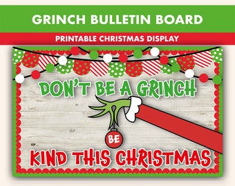 Grinch Bulletin Board Kit || Christmas Bulletin Boards Digital | Christmas Bulletin Printable || Christmas Classroom Decor || December