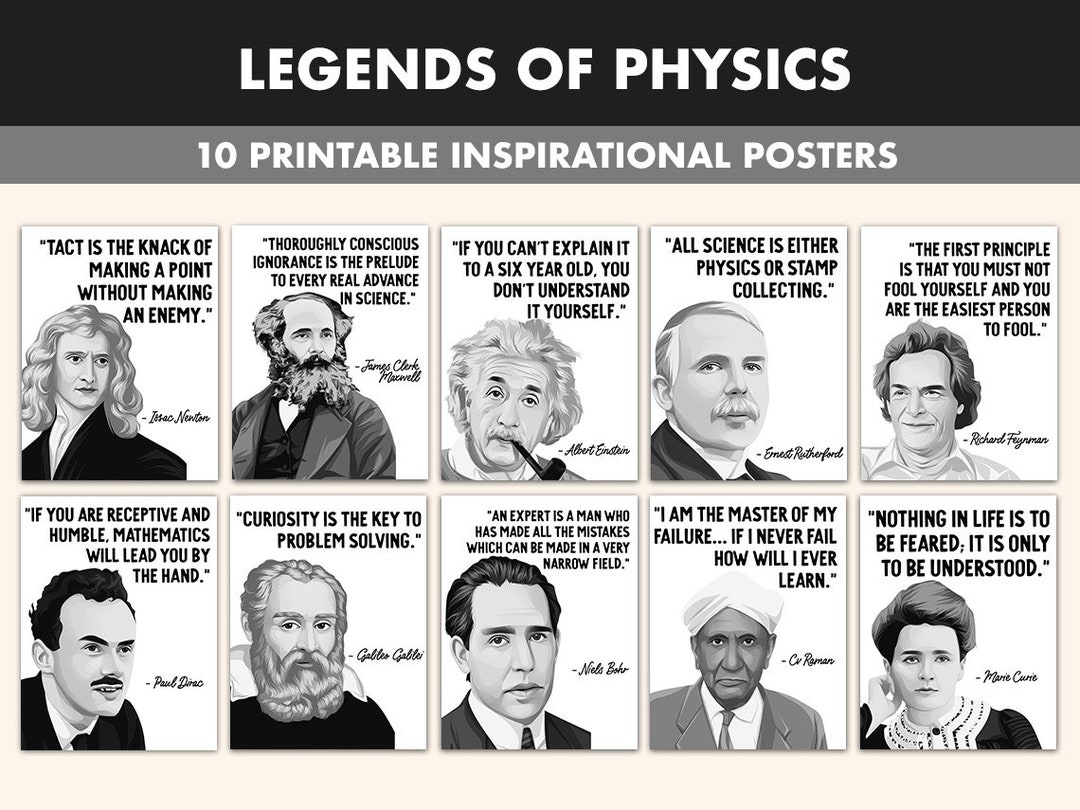 Famous Physics Printable Posters 10 Inspiration Physics Quote Posters 
