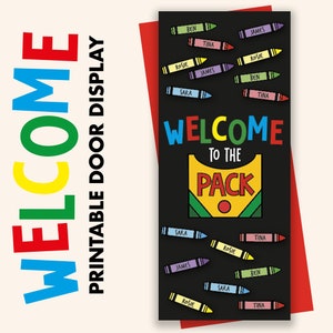 Welcome To The Pack Classroom Door Decor || Back To School Door Decor || Welcome Door Sign for Class Door || Crayon Door Decoration