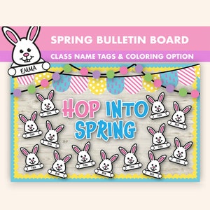 Bunny Bulletin Board Kit || Spring Bulletin Boards Digital || Spring Bulletin Board Printable || Spring Classroom Decor || Spring Display