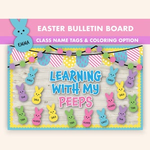 Peeps Easter Bulletin Board Kit || Spring Bulletin Boards Digital || Peeps Bulletin Board Printable || Happy Easter My Peeps Classroom Decor