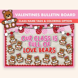 Love Bears Valentines Day Bulletin Board Kit || Valentines Bulletin Boards Digital || Bulletin Board Printable || Valentines Classroom Decor