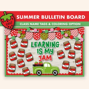 Strawberry Jam Bulletin Board Kit || Summer Bulletin Boards Digital || May Bulletin Board Printable || Learning Summer Classroom Decor