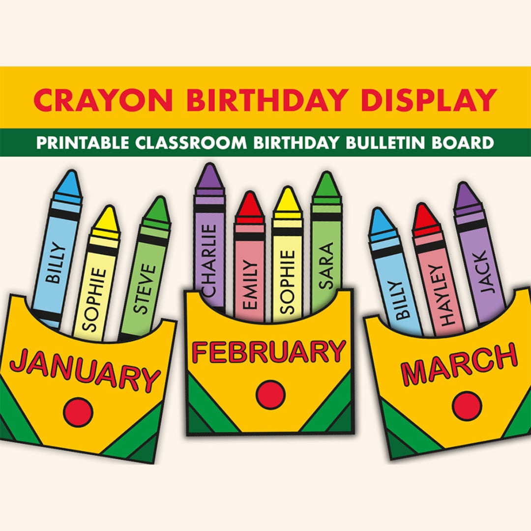crayon-birthday-bulletin-board-kit-birthday-display-bulletin-boards-crayon-bulletin-board-printable-birthday-classroom-decor-etsy for Birthday Bulletin Board Printables Free Crayon Birthday Bulletin Board Kit || Birthday Display Bulletin Boards || Crayon Bulletin Board Printable | Birthday Classroom Decor - Etsy for Birthday Bulletin Board Printables Free