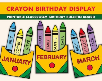 Bulletin Board Kit zum Geburtstag || Geburtstags-Pinnwände || Buntstift Bulletin Board druckbare | Geburtstag Klassenzimmer Dekor
