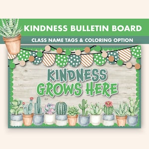 Kindness Grows Bulletin Board Kit || Plants Bulletin Boards Digital || Summer Bulletin Board Printable || Plant Kindness Classroom Decor