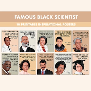 Black Scientist Printable Posters || 10 Inspiration Black Science Quote Posters for Classroom Boho || Black History Month STEM Quotes