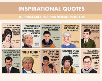Inspirational Quotes Printable Posters || 10 Inspiration Quote Posters for Classroom Boho || Inspirational Quotes for Classroom Decor