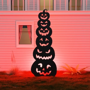 Pumpkin Stack Halloween Template Printable || 7ft Trace And Cut Halloween Silhouette || Outdoor Halloween Stencils Yard Decor Halloween