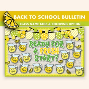 Back to School Bulletin Board Kit || Lemon Bulletin Boards Digital || Fresh Start Bulletin Board Printable || Welcome Back Classroom Decor