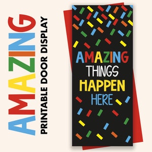 Amazing Things Happen Here Classroom Door Decor || Back To School Door Decor || Welcome Door Sign for Class Door || Back To School Door