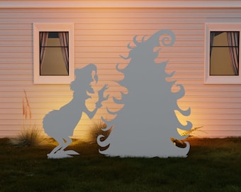 Weihnachten Grinch Vorlage zum Ausdrucken || Verfolge und schneide Weihnachtsbaum-Silhouette || Outdoor Weihnachtsschablonen Hof Dekor Weihnachtsdekoration
