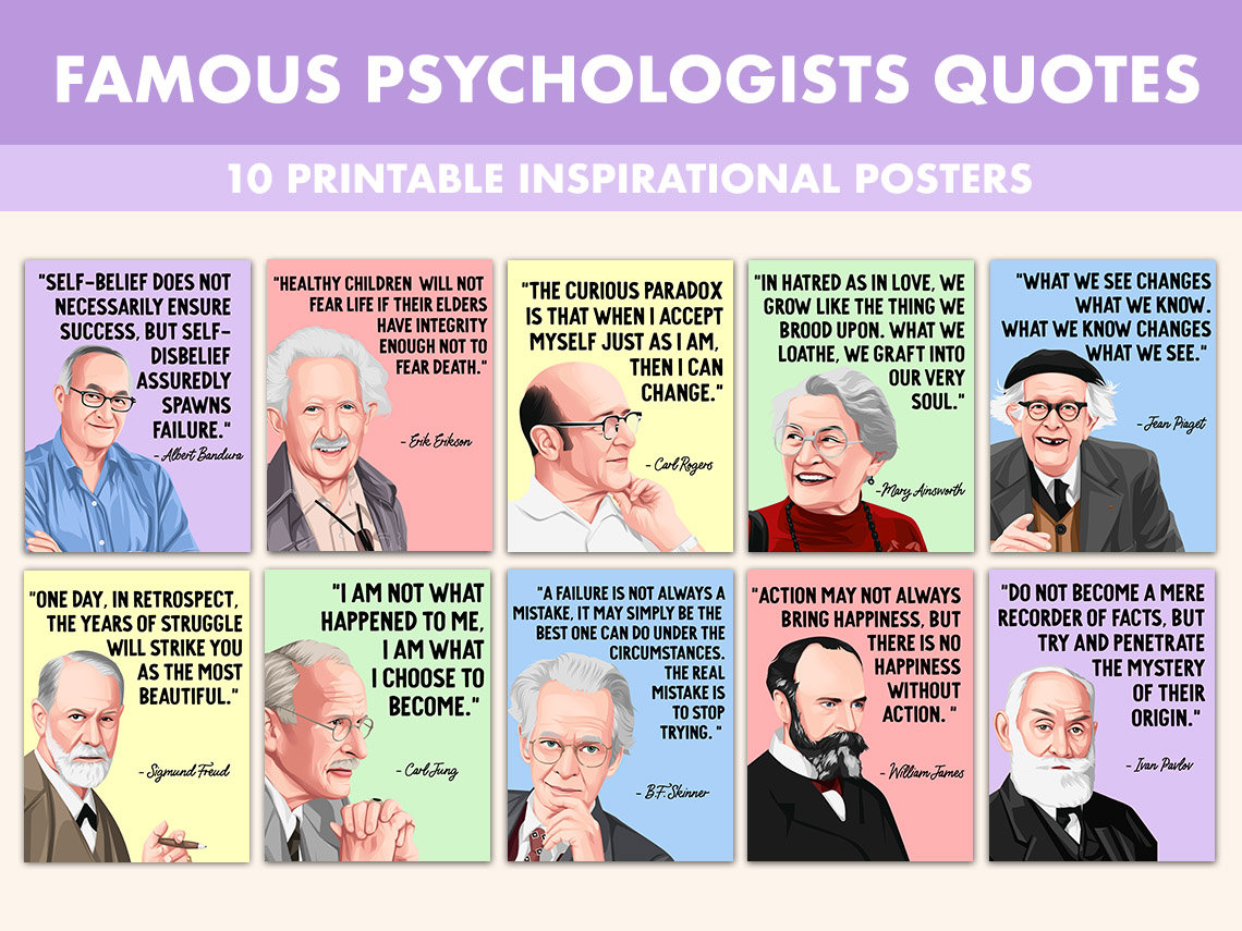 Famous Psychologists Printable Posters 10 Iconic Etsy
