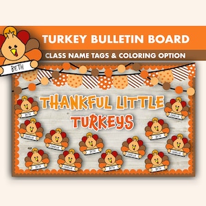 Türkei Bullet Pinnwand Kit || Pinnwände Herbst Digital | Erntedank Bulletin Printable || Thanksgiving Klassenzimmer Dekor || November