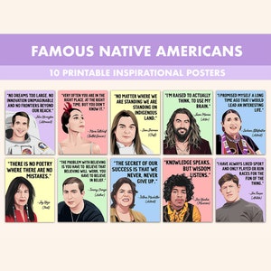 Native Americans Printable Posters || 10 Native Americans Heritage Month Quote Posters for Classroom Pastel || Indigenous Classroom Decor