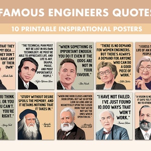 Engineering Printable Posters 10 Inspirational Engineer - Etsy
