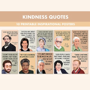 Poster stampabili con citazioni di gentilezza // 10 poster di gentilezza per l&#39;arredamento della classe Boho // Stampe ispiratrici di gentilezza con citazioni di positività artistica