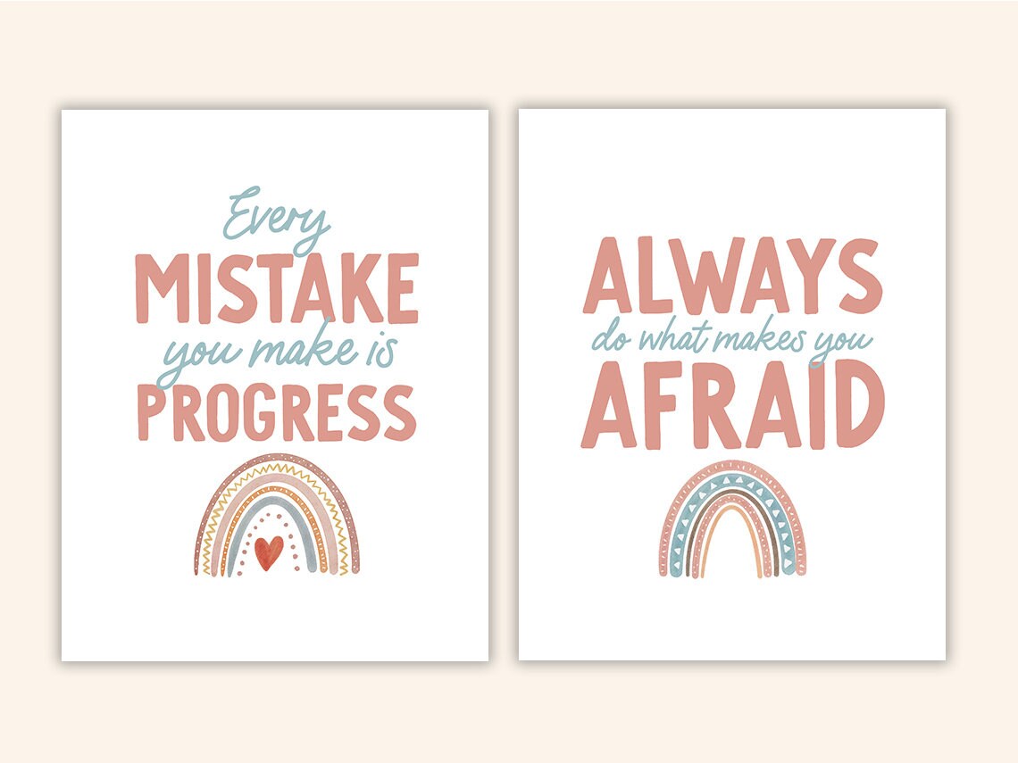 Boho Rainbow Growth Mindset Posters || 8 Inspiration Quote Posters for ...