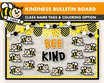 Bee Kind Bulletin Board Kit || Spring Bulletin Boards Digital || Kindness Bulletin Board Printable || Kindness Classroom Decor || Kindness