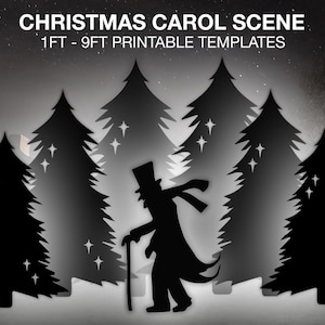 Christmas Carol Scrooge Template Printable || Trace and Cut Christmas ...