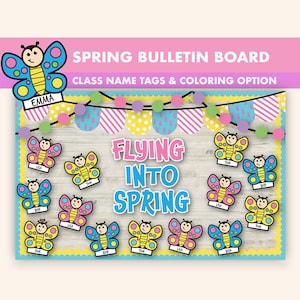 Butterfly Bulletin Board Kit || Spring Bulletin Boards Digital || Spring Bulletin Board Printable || Spring Classroom Decor | Spring Display