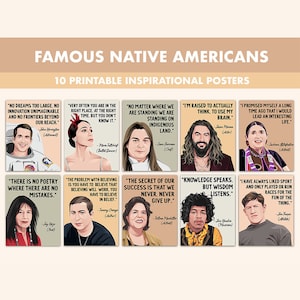 Inheemse Amerikanen afdrukbare posters || 10 Native Americans Heritage Month Quote Posters voor klaslokaal Boho || Inheems klaslokaaldecor