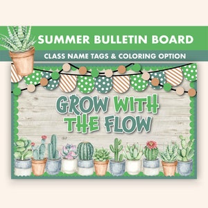 Plant Bulletin Board Kit || Plants Bulletin Boards Digital || Summer Bulletin Board Printable || Grow With The Flow Plant Classroom Decor