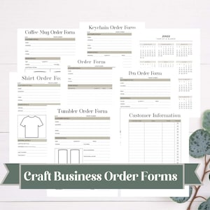 Printable Planner Craft Business Order Forms- Instant Digital Download