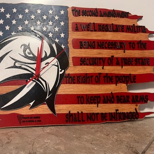 Second amendment wall clock