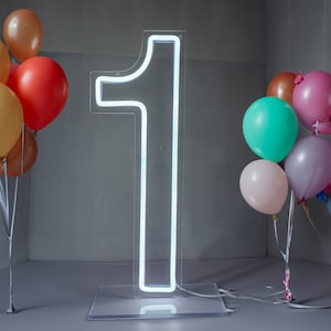 Insegne al neon personalizzate / Insegne al neon numero 1 / Decorazioni da parete con insegne al neon / Insegne al neon per la prima festa di compleanno / Insegne al neon uno / Insegne al neon per camera da letto / Luce al neon