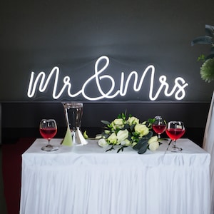 Letrero de neón personalizado / Letrero de neón Mr&Mrs / Letrero de boda de neón / Dormitorio de letrero de neón / Arte del nombre del letrero de neón / Decoración de pared del letrero de neón / Letrero de barra de luz de neón