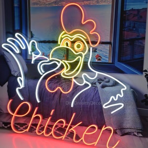 Chicken Neon Sign Custom Neon Sign Anime Neon Sign Wall Decor Custom