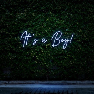 Insegna al neon È un ragazzo Luce a LED Decorazione personalizzata per il primo compleanno Rivelazione del sesso Baby Shower Decorazione da parete Casa Bar Pub Camera dei bambini Camera da letto Arte 3D