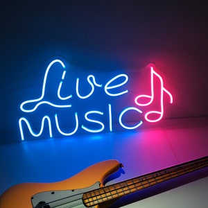 Neon Sign Custom | Neon Sign Live Music | Neon Sign Bar | Neon Sign Bedroom | Neon Weddign Sign Art | Neon Sign Wall Decor | Neon Light Led