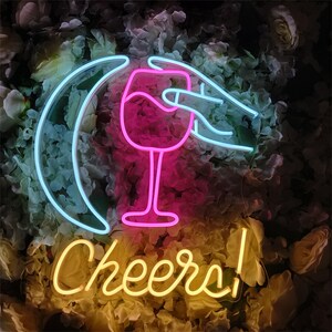 Custom Neon Sign | Neon Sign Cheers | Neon Bar Sign | Neon Sign Wedding | Led Neon Sign Art | Neon Sign Wall Decor | Neon Light Sign Party