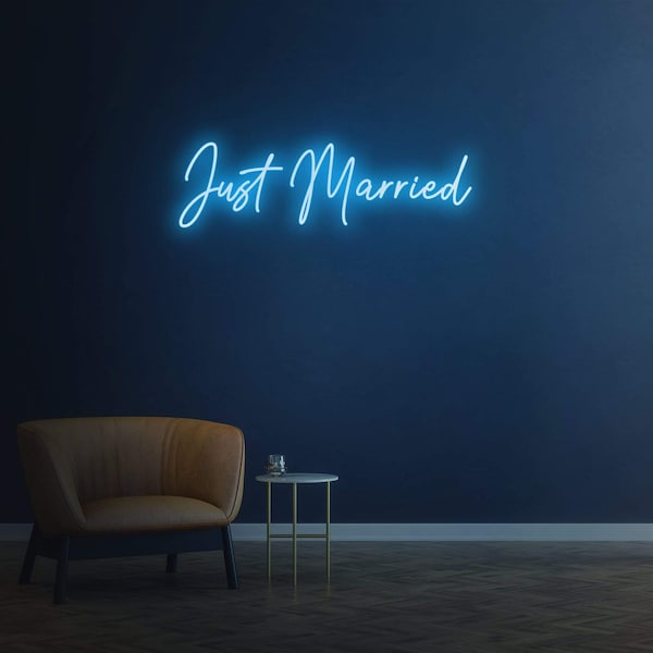 Just Married Neon Sign Custom Wedding Decoration Wall Art Engagement Party Home Room Bedroom Decor Bar Phrases Logo Led Light Flex Acrylic