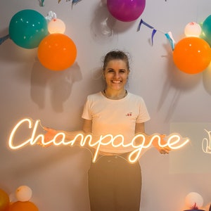 Insegna al neon personalizzata / Insegna al neon champagne / Insegna al neon per matrimoni / Insegna al neon con nome / Decorazione murale per insegna al neon / Insegna luminosa al neon / Insegna al neon a LED Art