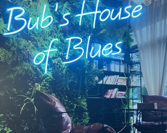 Neon Signs Custom Bub&#39;s House of Blues Neon Light Sign Personalized House Home Room Wall Decor Led Neon Light