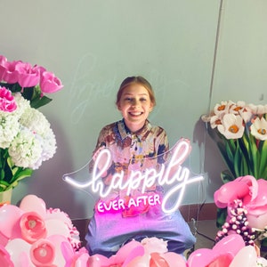 Custom Neon Sign | Neon Sign Happily Ever After | Neon Sign Wedding | Neon Sign Bedroom | Neon Name Sign | Neon Sign Wall Decor | Neon Light