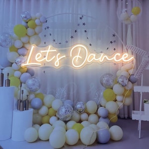 Insegna al neon Let's Dance, decorazione personalizzata per feste di compleanno, regali personalizzati, insegne di buon Natale, decorazioni di Halloween per la casa, bar, pareti della stanza