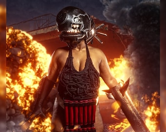 Bomb Devil Helmet and Bomb Belt Made to Order props commission EVA Foam